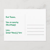 17e verjaardag – Leuke vuurwerkpatroon + regenboog Briefkaart (Achterkant)