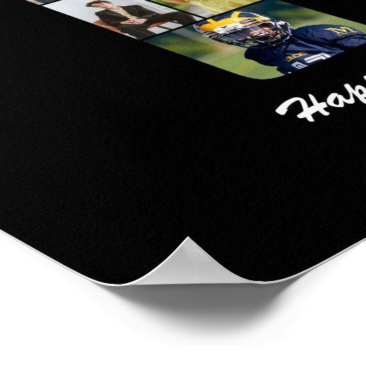 17e verjaardag nummer 17 aangepaste fotocollage poster (Hoek)