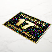 17e verjaardag van de geboorte - Fun, kleurrijk st Folie Uitnodiging (Gedraaid)