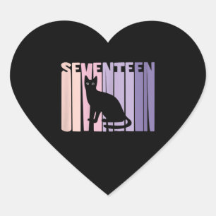 17e verjaardag van de kattenkat 17 jaar oud voor m hart sticker
