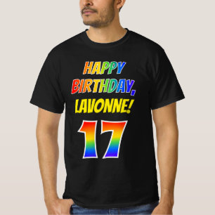 17e verjaardag — vet, leuk, regenboog 17, aangepas t-shirt