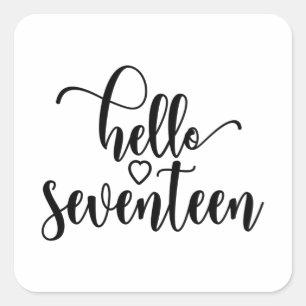 17e verjaardag Vrouwen Hallo 17 stuks 17 jaar oud Vierkante Sticker
