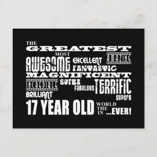 17e Verjaardagsfeest Grootste Zeventienjarige Uitnodiging Briefkaart
