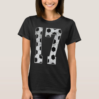 17e verjaardagsfeestje zeventien 17 jaar voetbal d t-shirt