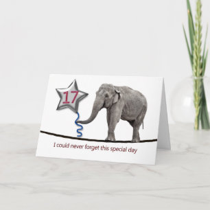 17e Verjaardagskaart met koorddansende olifant Kaart