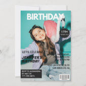 17e verjaardagsuitnodiging voor haar Magazine Hoes Kaart (Voorkant)