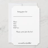 17ème Invitation de fête d'anniversaire, noir et (Dos)