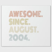 17th Birthday Awesome Since August 2004 17 Year Ol Cadeaupapier (Vlak)