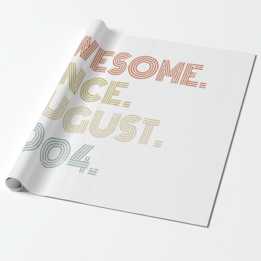 17th Birthday Awesome Since August 2004 17 Year Ol Cadeaupapier (Uitgerold)