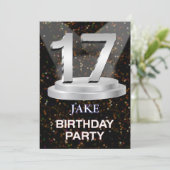 17th Birthday Party Invitation Ajouter un nom (Debout devant)