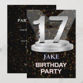17th Birthday Party Invitation Ajouter un nom (Devant / Derrière)