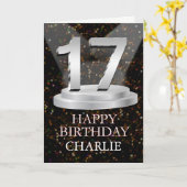 17th Birthday Spotlights Ajouter une carte de nom (Fleur jaune)