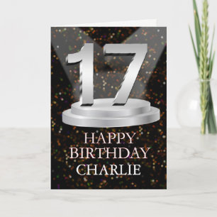 17th Birthday Spotlights Voeg een naam toe Kaart