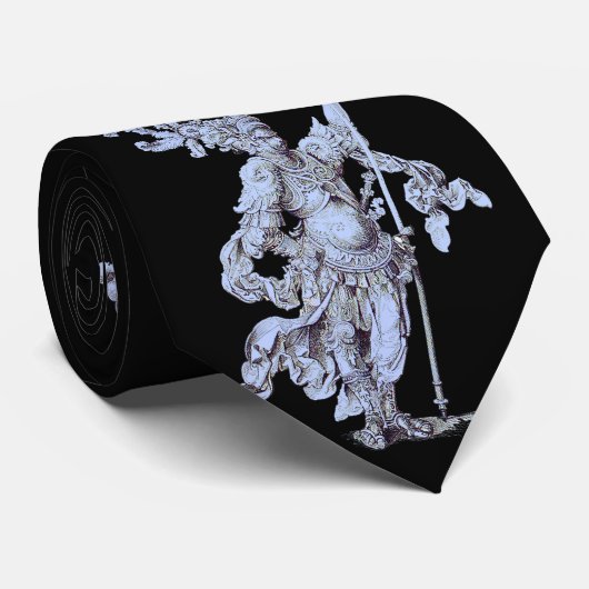 17th century soldier print stropdas (Opgerold)