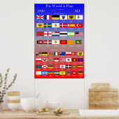 1800 AD-vlaggen van de wereld Poster (Keuken)