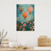 1800 zwevende heteluchtballonnen poster (Keuken)