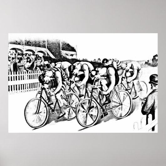1800s Bicycle Race Art-illustratie Poster (Voorkant)