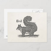  1800s Evil Squirrel Illustratie Briefkaart (Voorkant / Achterkant)