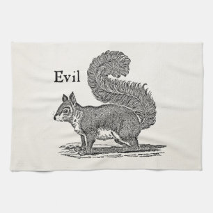 1800s Evil Squirrel Illustratie Theedoek