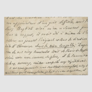1800s Franse Manuscript Letter over de Vintage van Tissuepapier