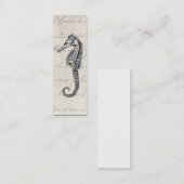  1800s Illustratie van het Hawaiiaanse Zee Paarden Mini Visitekaartje (Voorkant / Achterkant)