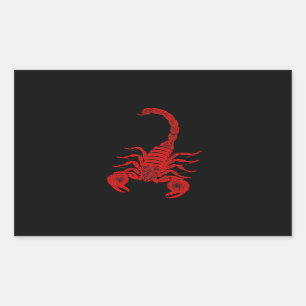 1800s Scorpion Illustration Red Scorpions Rechthoekige Sticker
