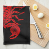  1800s Scorpion Illustration Red Scorpions Theedoek (Quarter Fold)