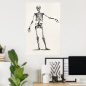  1800s Skelet Retro Anatomy Skeletons Poster (Thuiskantoor)
