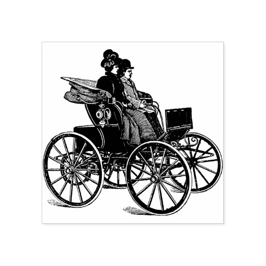 1800s Victoriaans man wagon art Rubberstempel (Afrduk)