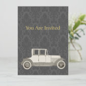 1800's Vintage Car Illustration Kaart (Staand voorkant)