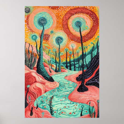 1801 Cosmic Surrealist Dreamscape Poster (Voorkant)