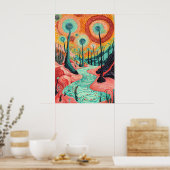 1801 Cosmic Surrealist Dreamscape Poster (Keuken)