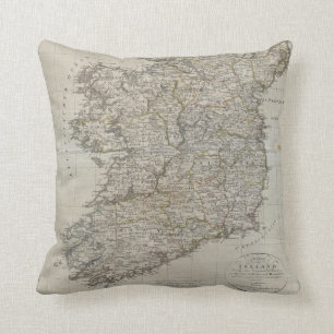 1804 Kaart van Ierland Kussen