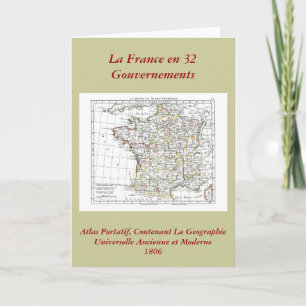 1806 Map - La France en 32 Gouvernementen Kaart