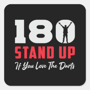 180 Darts Bullseye Dartboard Pijl Grappig geschenk Vierkante Sticker