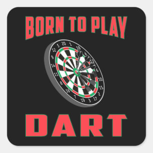 180 darts dartboard bullseye pijl grappig cadeau vierkante sticker