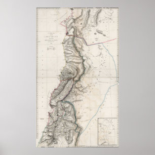 1814 Heilige Land Map Poster