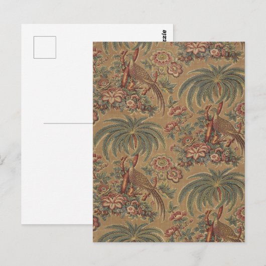 1815  vogelboom bloemenpatroon briefkaart (Voorkant / Achterkant)