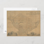 1820  Washington DC Map Briefkaart (Voorkant / Achterkant)