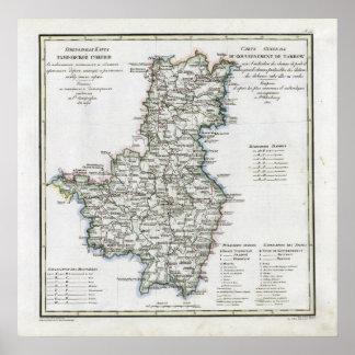 1821 Kaart van Tambov Rusland Poster
