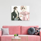 1823 Antiek bruiloft Man Vrouw Mode Canvas Afdruk (Insitu (Woonkamer))