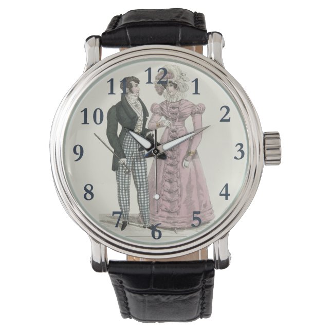 1823 Antiek bruiloft Man Vrouw Mode Horloge (Voorkant)
