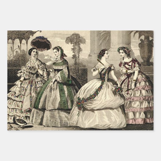 1823 Antiek bruiloft Man Vrouw Mode Inpakpapier Vel (Voorkant 3)