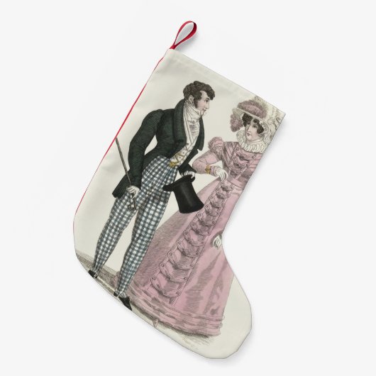 1823 Antiek bruiloft Man Vrouw Mode Kleine Kerstsok (Voorkant (Hangend))