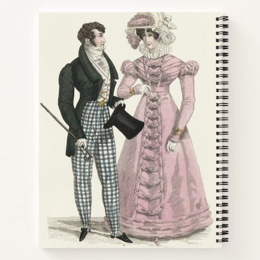 1823 Antiek bruiloft Man Vrouw Mode Notitieboek (Achterkant)