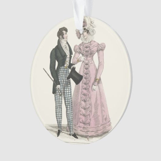 1823 Antiek bruiloft Man Vrouw Mode Ornament (voorkant)