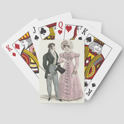 1823 Antiek bruiloft Man Vrouw Mode Pokerkaarten (Achterkant)