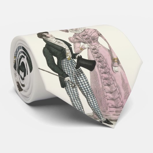 1823 Antiek bruiloft Man Vrouw Mode Stropdas (Opgerold)