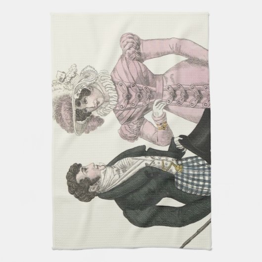 1823 Antiek bruiloft Man Vrouw Mode Theedoek (Verticaal)