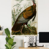 1825  Wild Turkey door John Audubon Poster (Thuiskantoor)